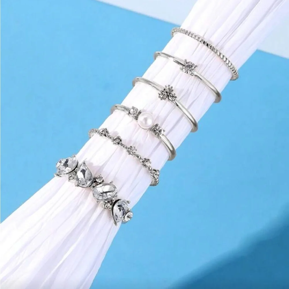 Silver stacked rings